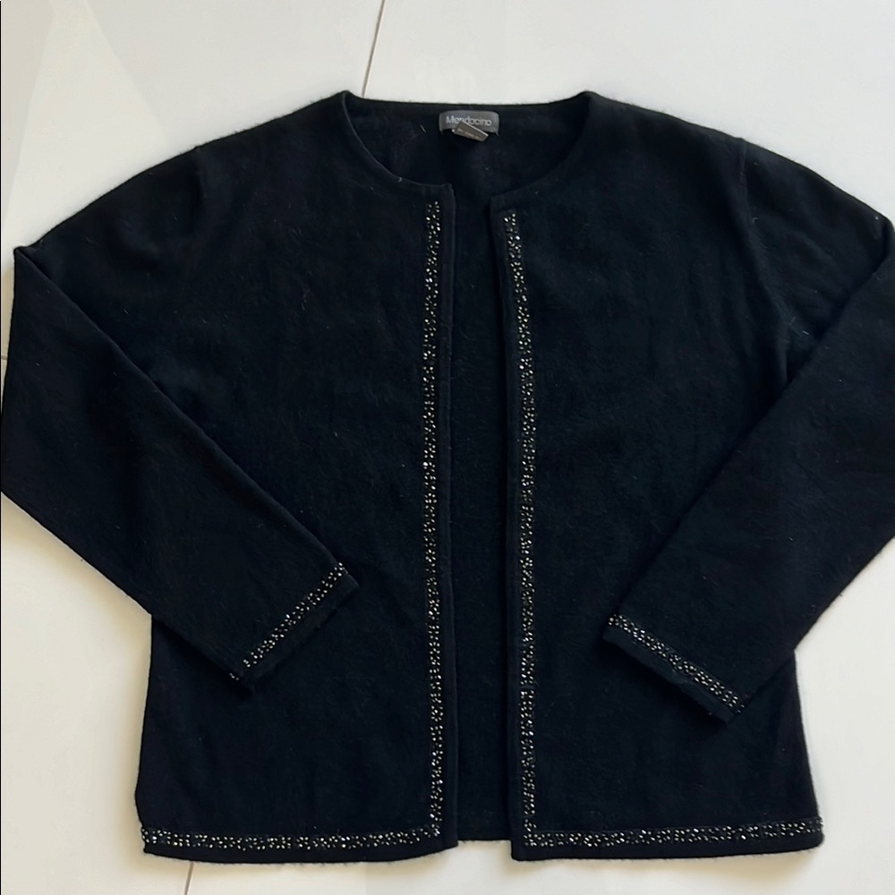 Mendocino Black Cashmere Cardigan  Sweater